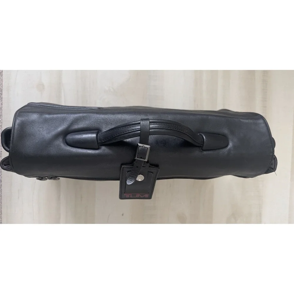 TUMI Alpha Leather Messenger Briefcase Laptop Bag 96141D4 Black